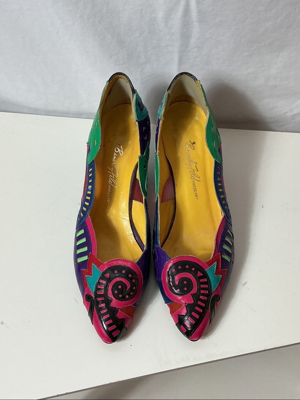 Beverly Feldman Multicolor Abstract Pattern Heels